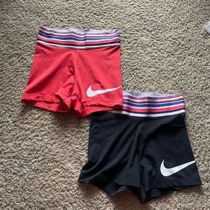 TWO S/M NIKE SPANDEX WORKOUT SHORTS. *both shorts are included*